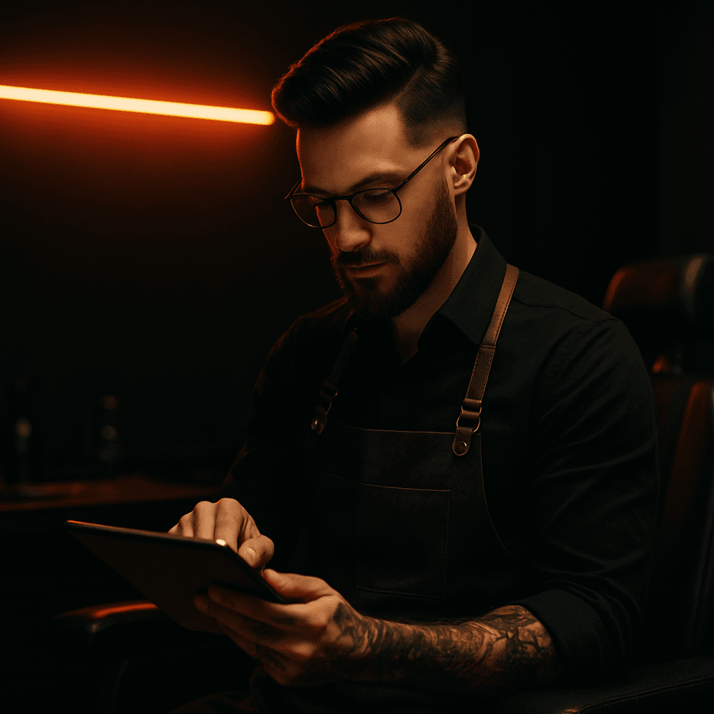A service provider managing bookings on a tablet