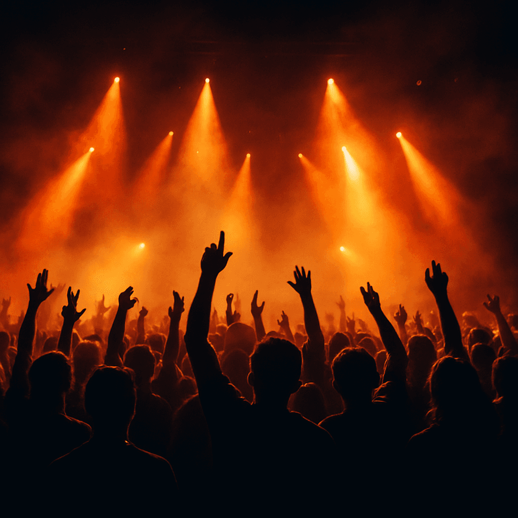 Crowd at a vibrant nightlife event